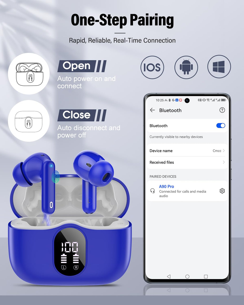 Wireless Earbuds (Bluetooth 5.4): Stereo Sound and IP7 Waterproofing - Future Tech