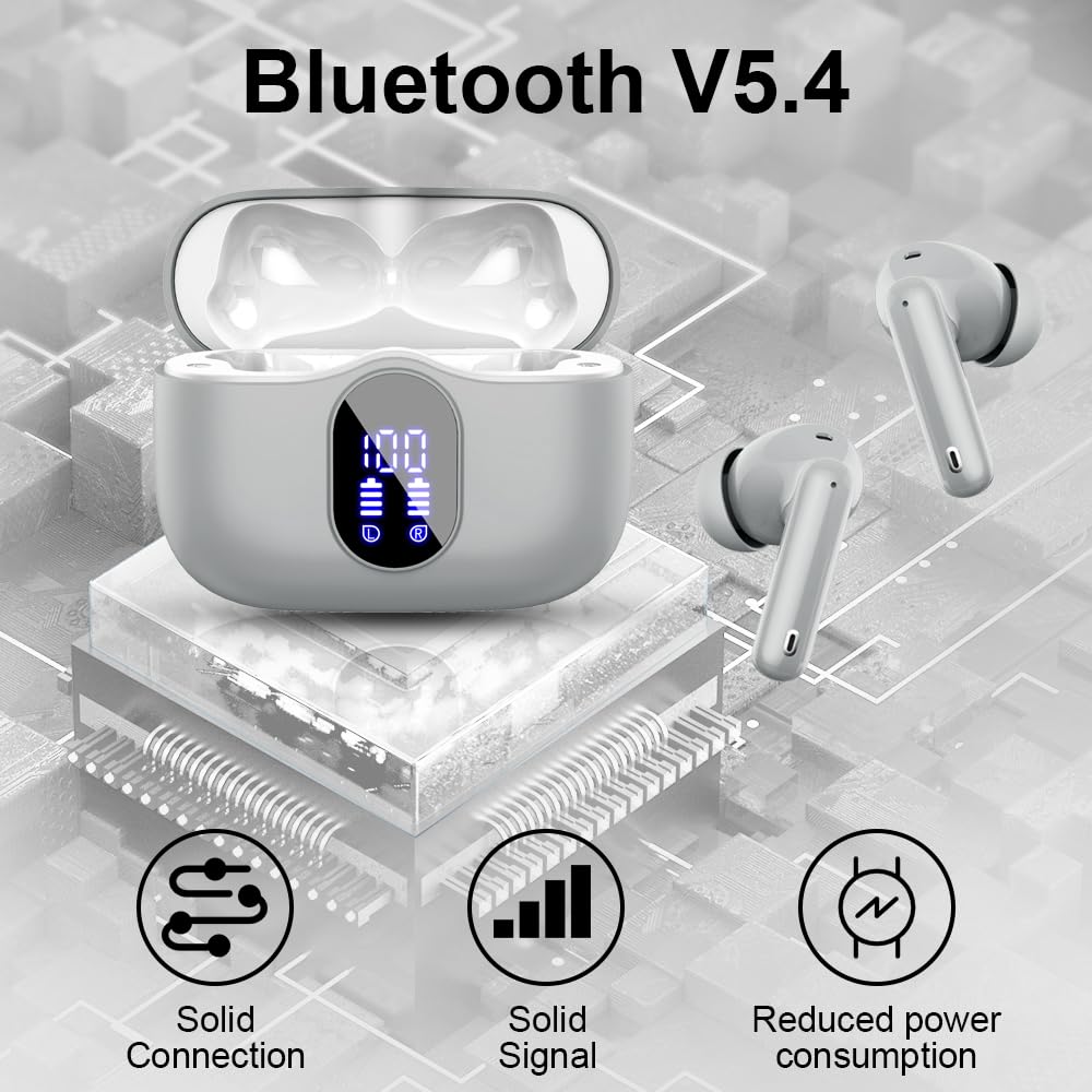 Wireless Earbuds (Bluetooth 5.4): Stereo Sound and IP7 Waterproofing - Future Tech