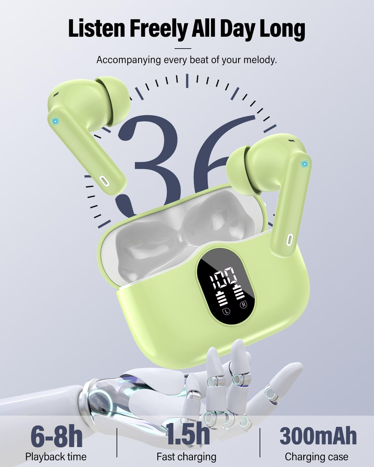 Wireless Earbuds (Bluetooth 5.4): Stereo Sound and IP7 Waterproofing - Future Tech