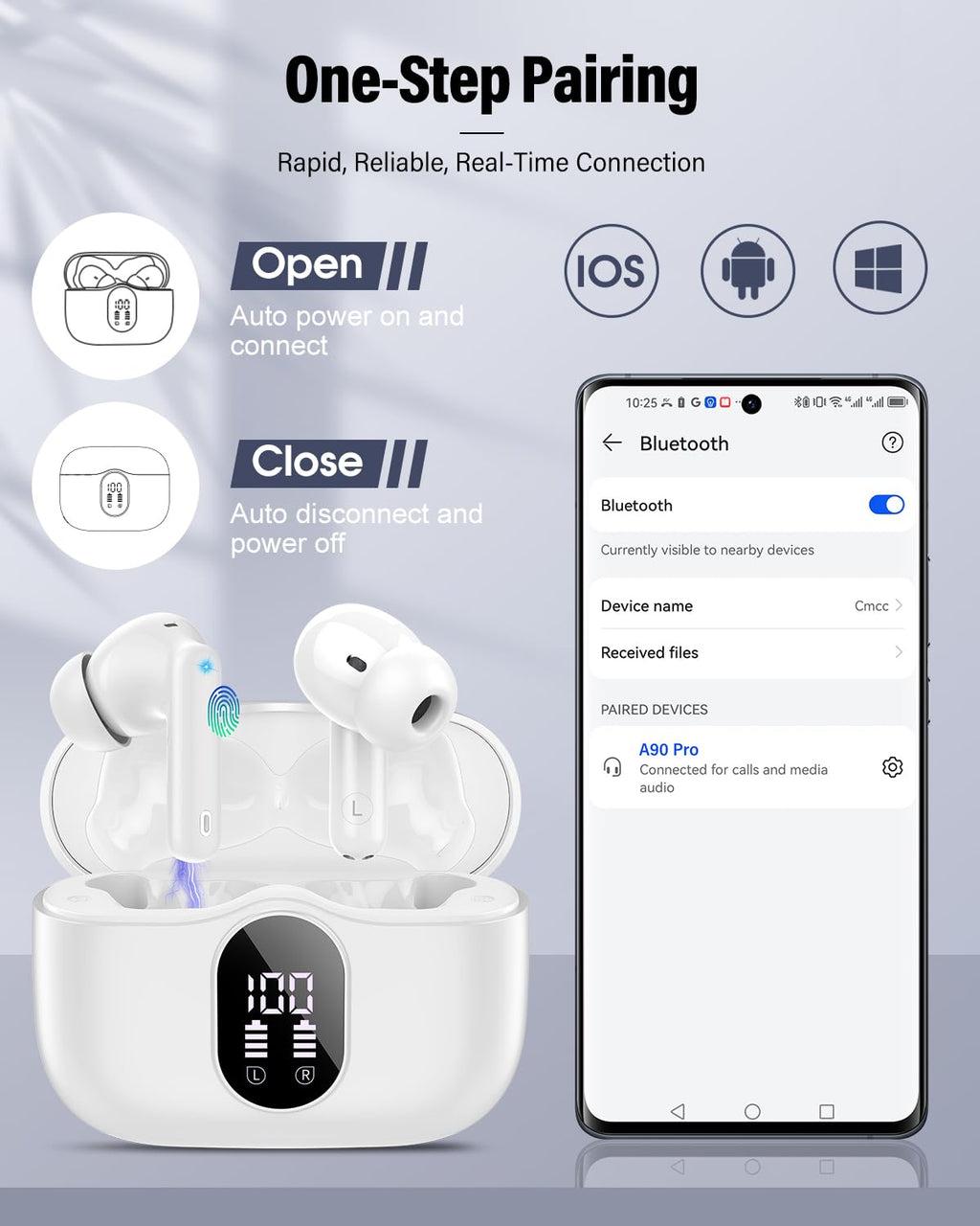 Wireless Earbuds (Bluetooth 5.4): Stereo Sound and IP7 Waterproofing - Future Tech
