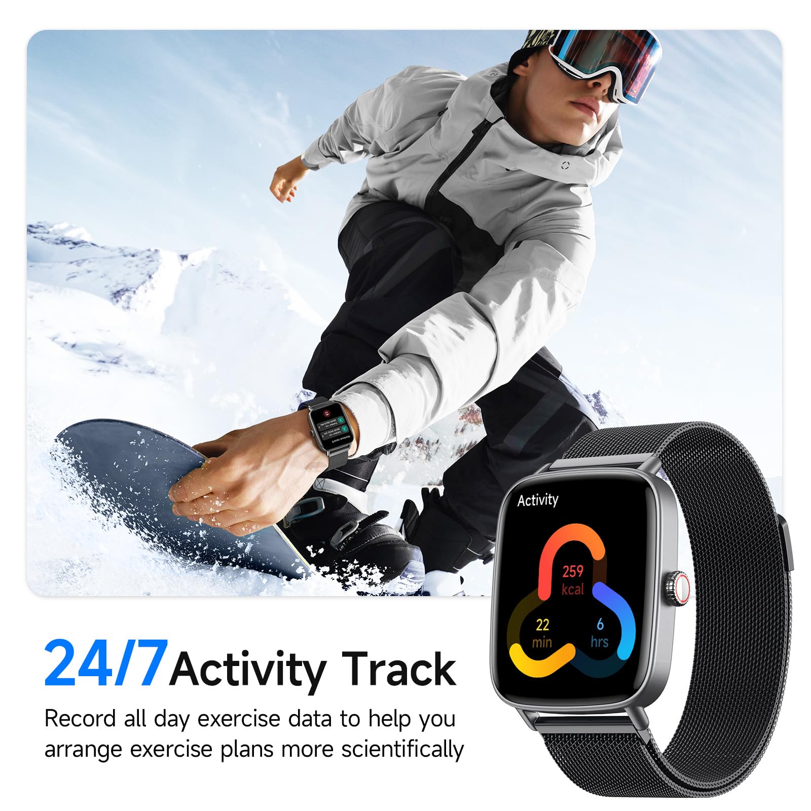 Smart Watch: Voice Calling, Fitness Tracking, and SpO2 Monitoring - Future Tech