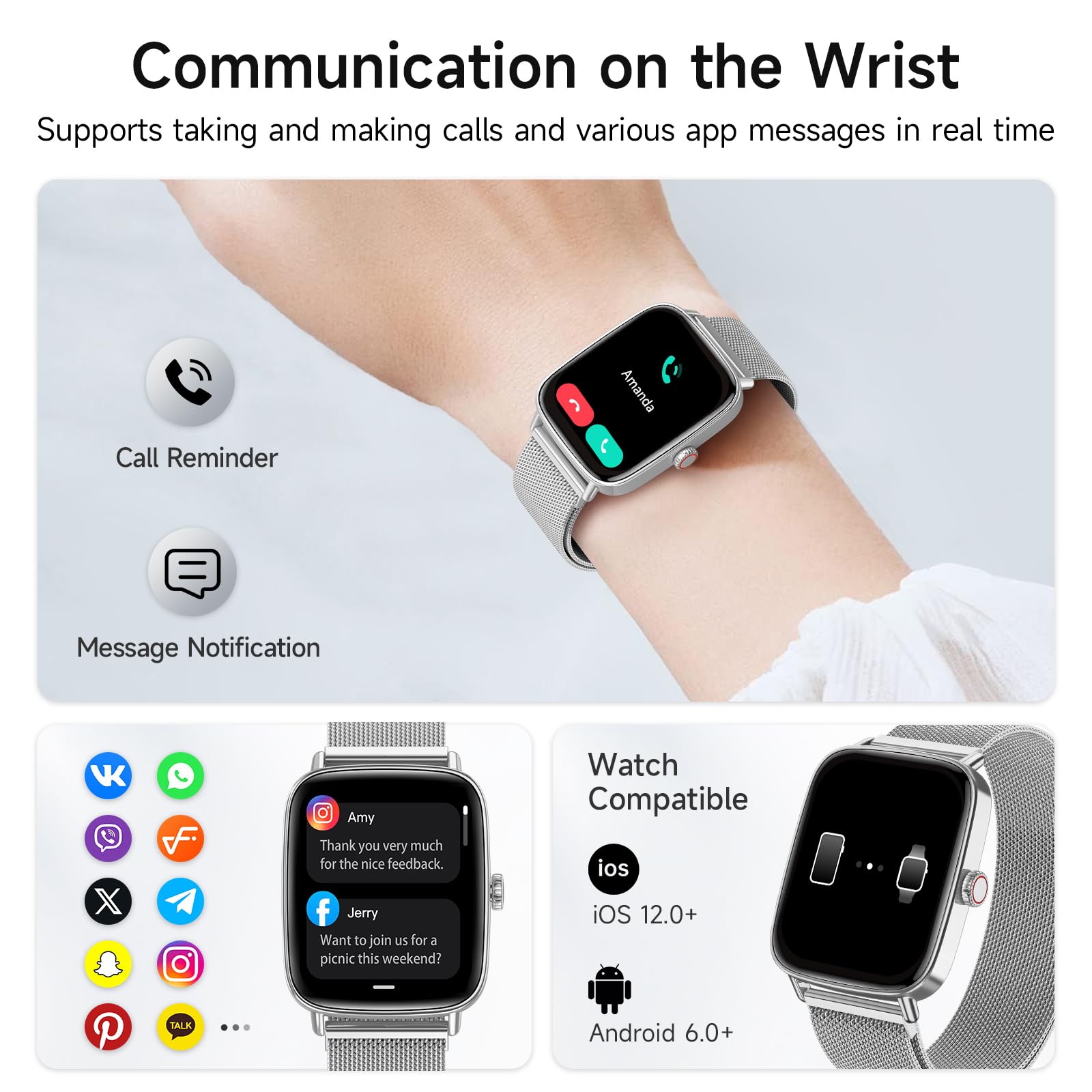 Smart Watch: Voice Calling, Fitness Tracking, and SpO2 Monitoring - Future Tech