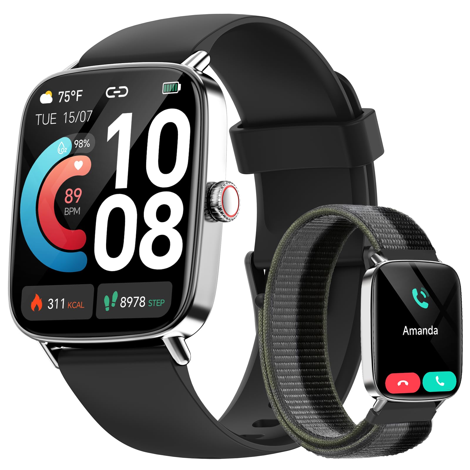 Smart Watch: Voice Calling, Fitness Tracking, and SpO2 Monitoring - Future Tech