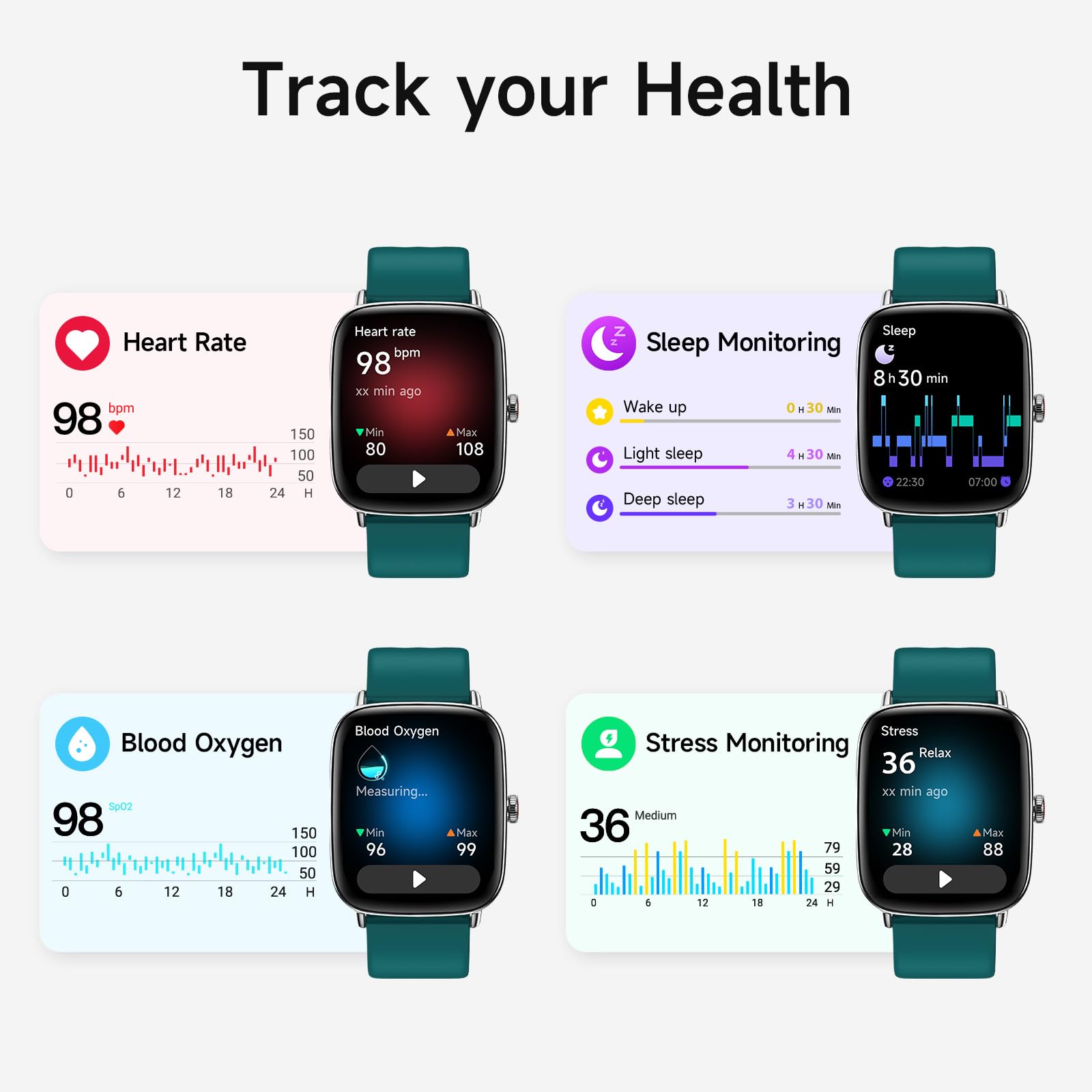 Smart Watch: Voice Calling, Fitness Tracking, and SpO2 Monitoring - Future Tech