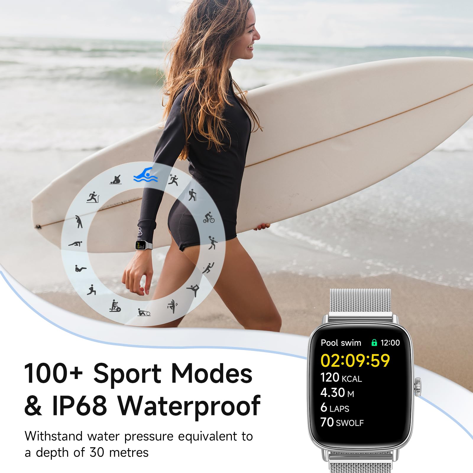 Smart Watch: Voice Calling, Fitness Tracking, and SpO2 Monitoring - Future Tech