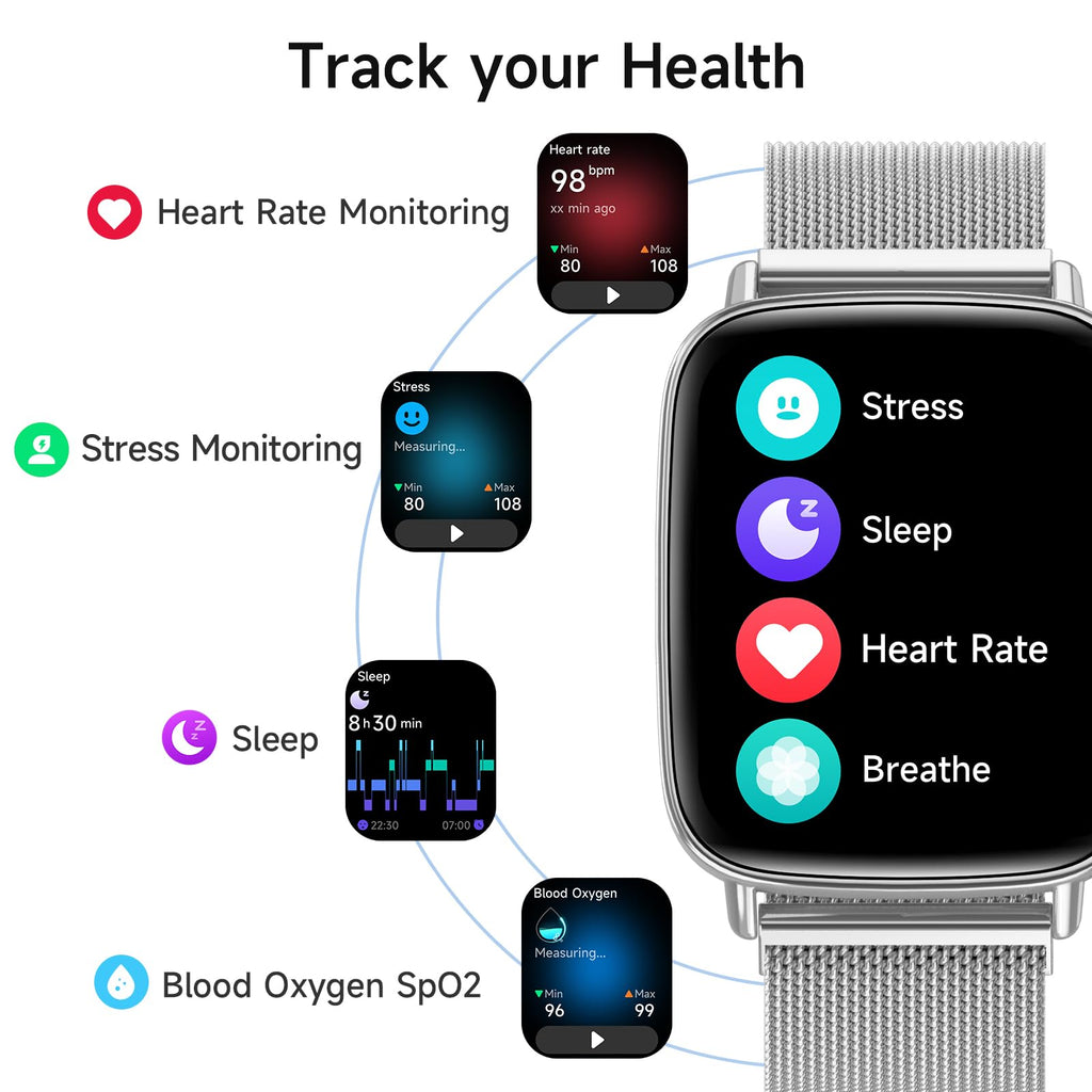 Smart Watch: Voice Calling, Fitness Tracking, and SpO2 Monitoring - Future Tech