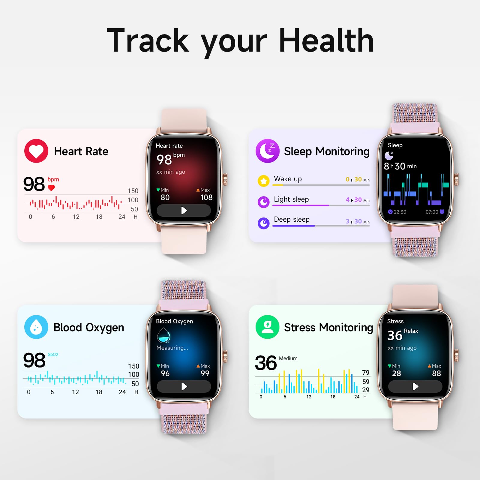 Smart Watch: Voice Calling, Fitness Tracking, and SpO2 Monitoring - Future Tech
