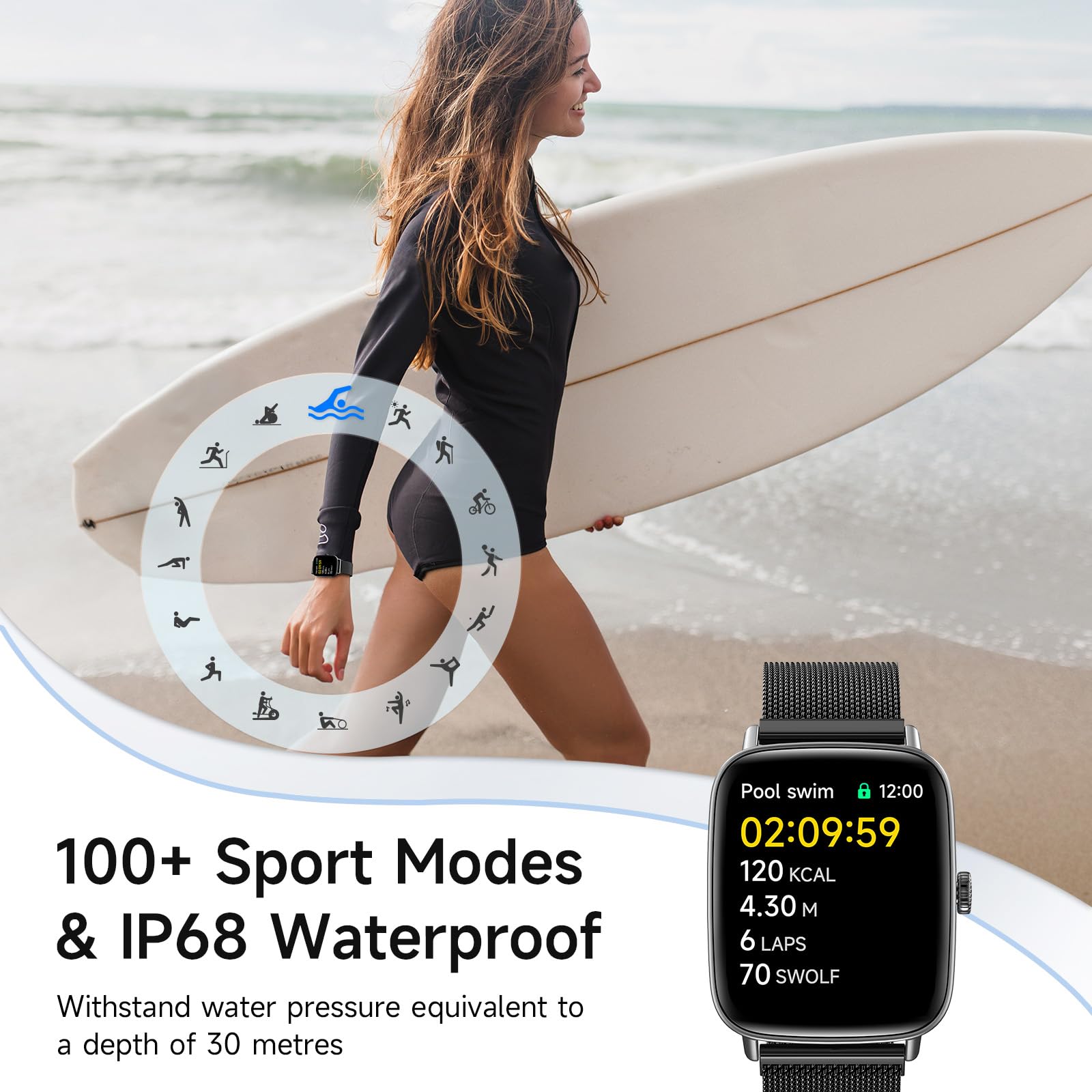Smart Watch: Voice Calling, Fitness Tracking, and SpO2 Monitoring - Future Tech
