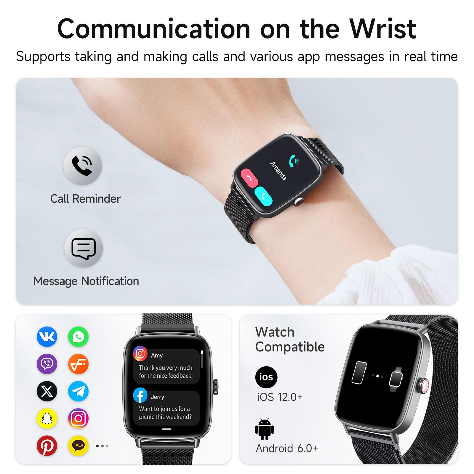 Smart Watch: Voice Calling, Fitness Tracking, and SpO2 Monitoring - Future Tech