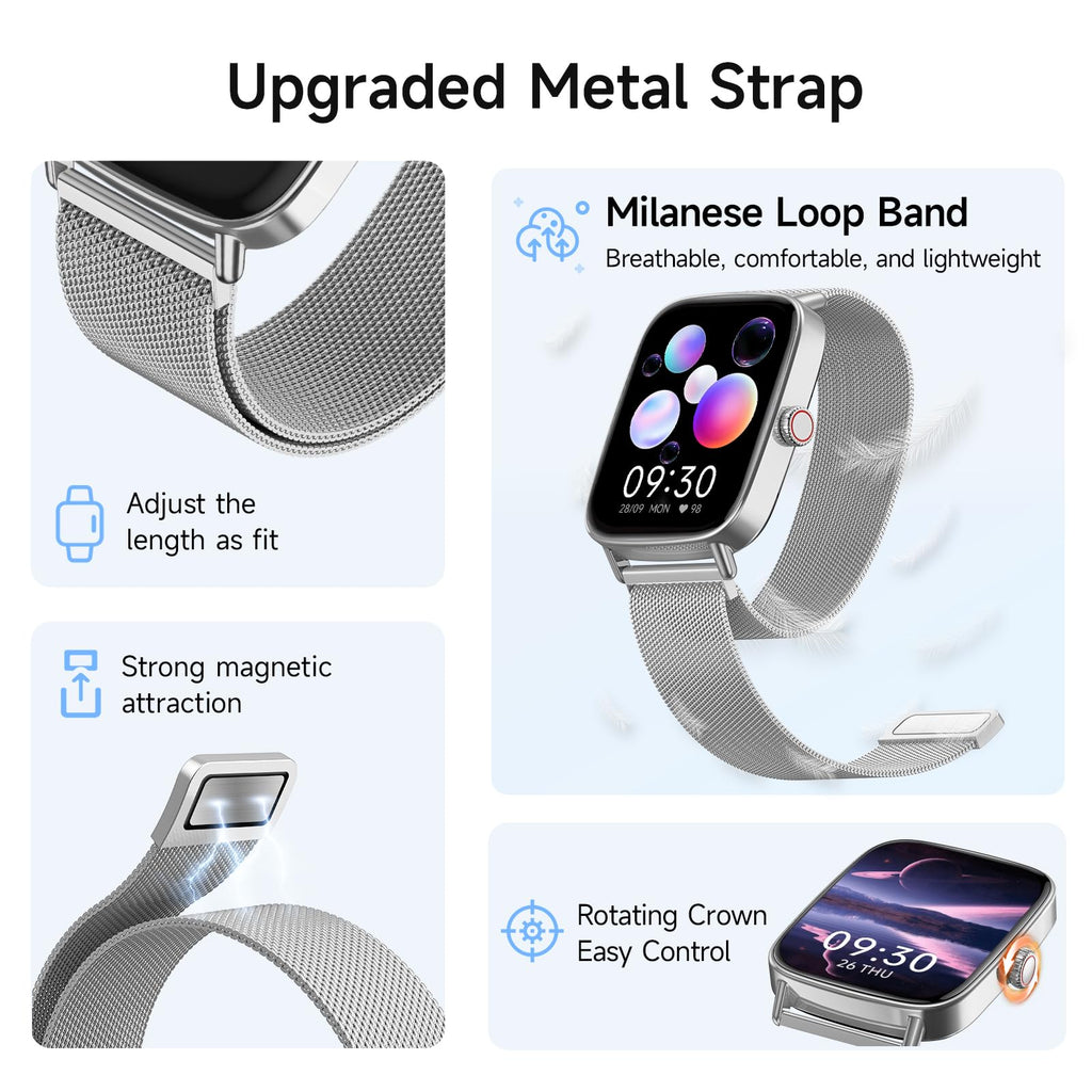 Smart Watch: Voice Calling, Fitness Tracking, and SpO2 Monitoring - Future Tech