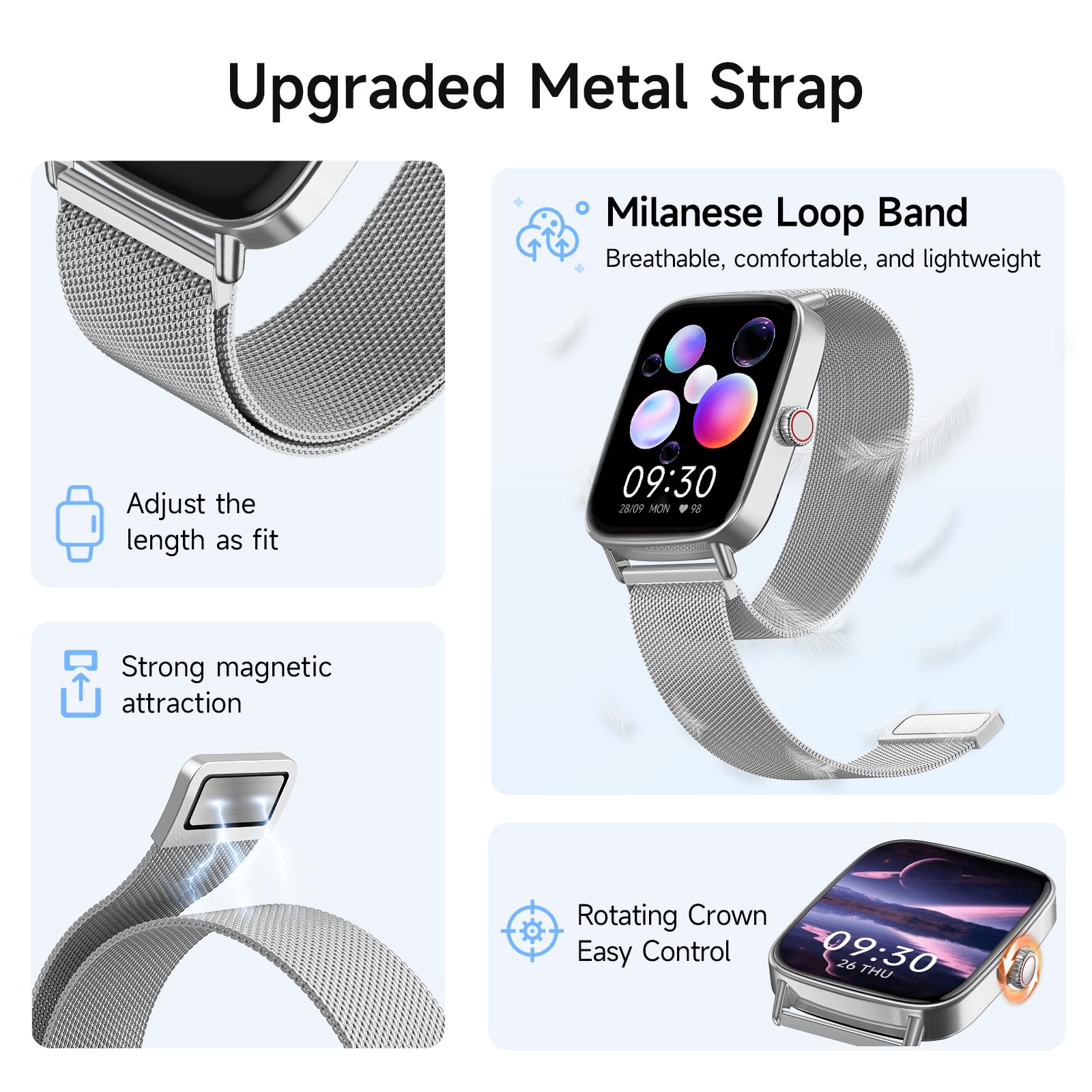 Smart Watch: Voice Calling, Fitness Tracking, and SpO2 Monitoring - Future Tech