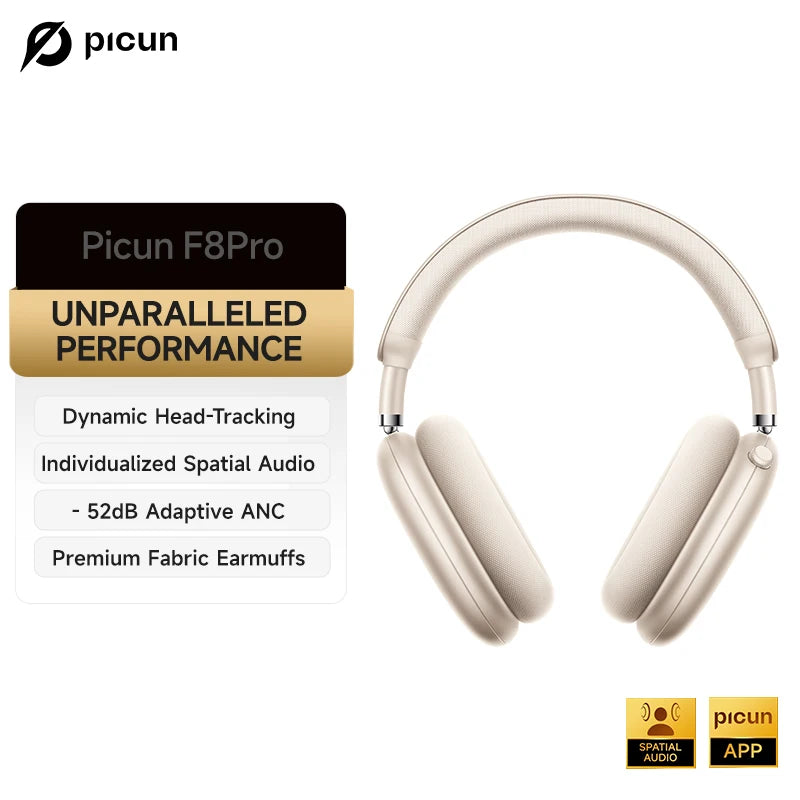 Picun F8 Pro Headphones with Head Tracking and Pro-Grade ANC - Future Tech