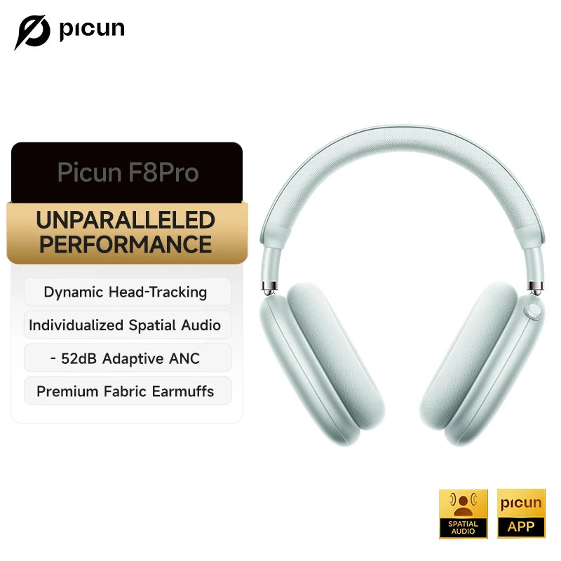 Picun F8 Pro Headphones with Head Tracking and Pro-Grade ANC - Future Tech