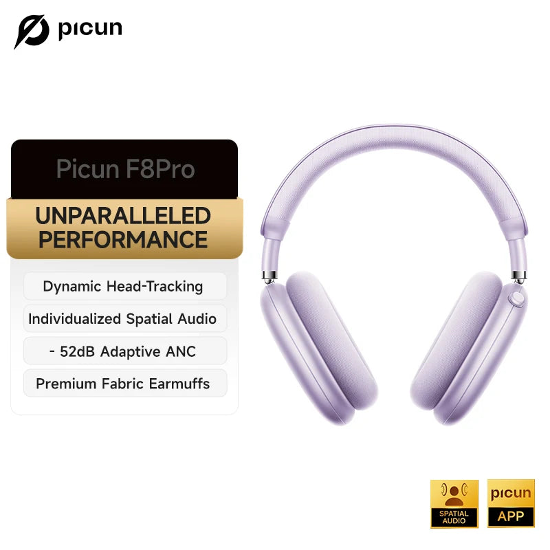 Picun F8 Pro Headphones with Head Tracking and Pro-Grade ANC - Future Tech