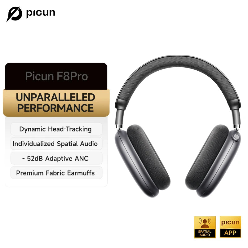 Picun F8 Pro Headphones with Head Tracking and Pro-Grade ANC - Future Tech
