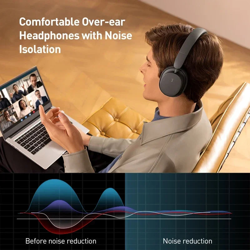 Baseus Bowie D05 Wireless Headphones – 70H Playtime Life with 40mm Hi-Fi Drivers - Future Tech